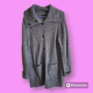 Tommy Hilfiger Gray Button-Up Long Cardigan Sweater Size XL